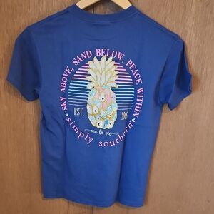 🍀Simply Southern Kids Blue Pineapple Tee